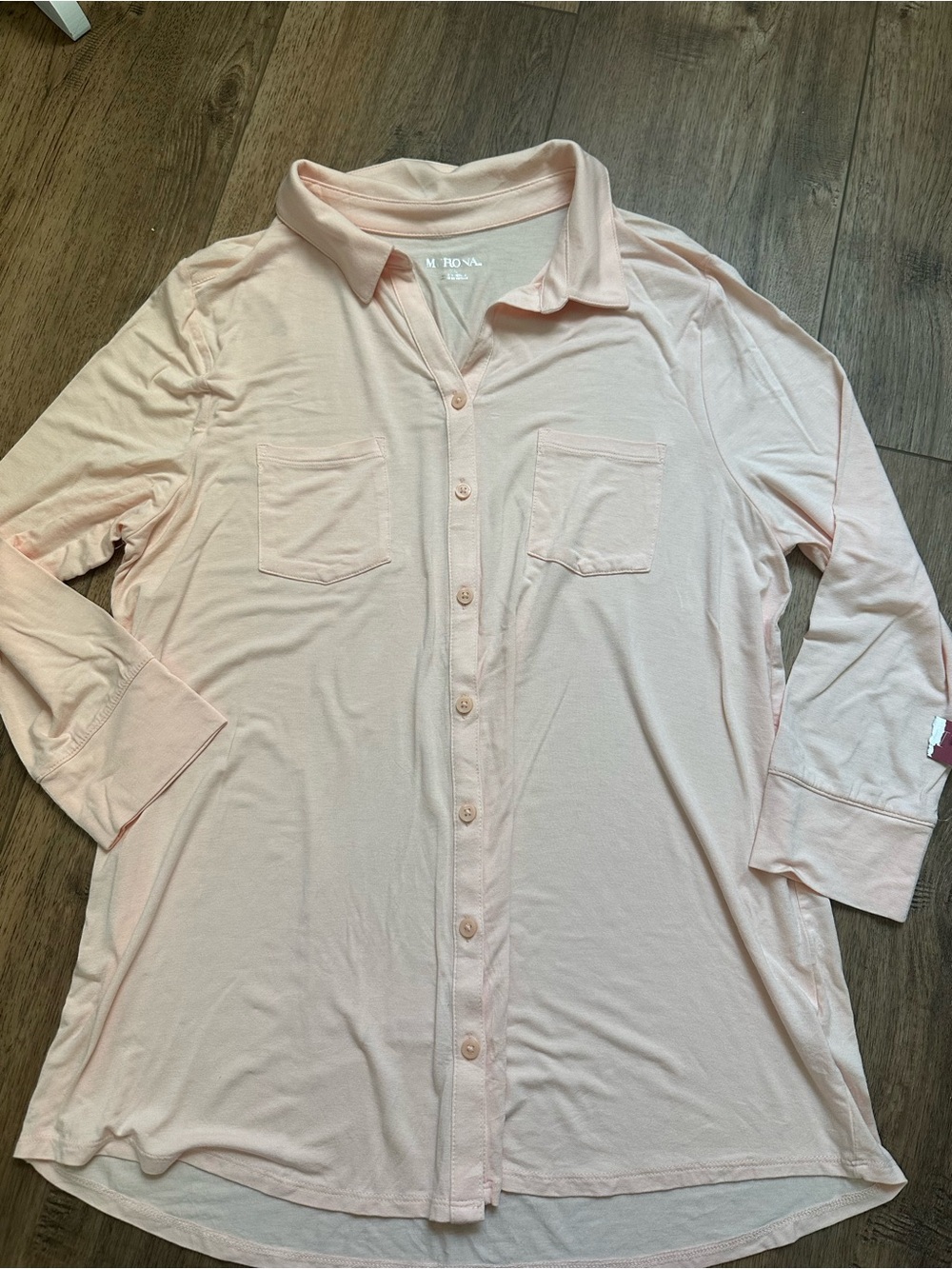 NWT! Merona Button Down Lounge Shirt, Pale Pink, SO SOFT, Rayon, Stretch, XL